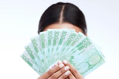 Woman holding euro